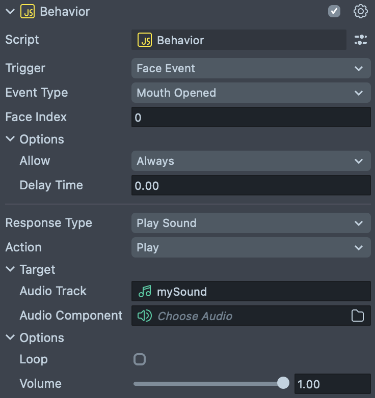 Ejemplo de configuración de Behavior
